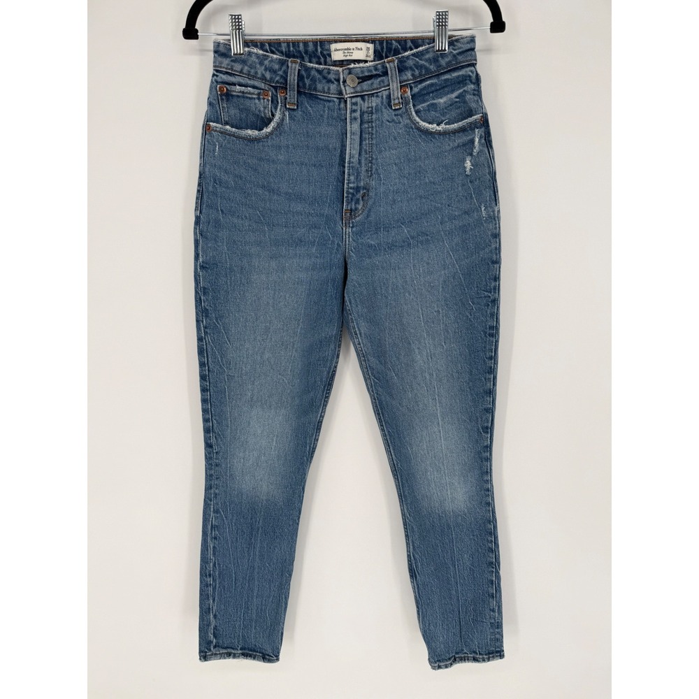 ABERCROMBIE & FITCH THE SKINNY HIGH RISE JEANS MEDIUM‎ WASH SIZE 26 / 2R CURVY